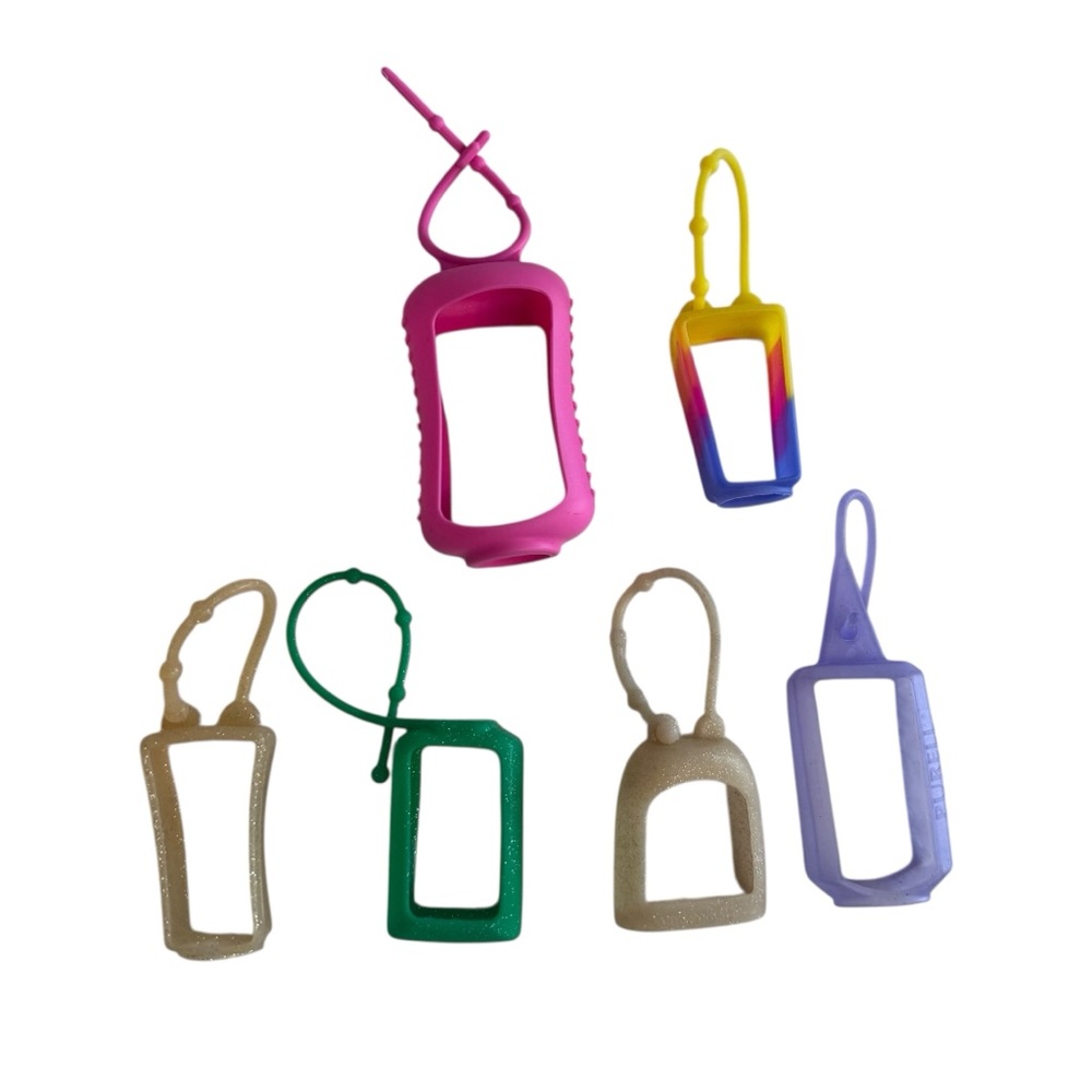 Lot of 6 multi sized & shaped hand sanitizer holders